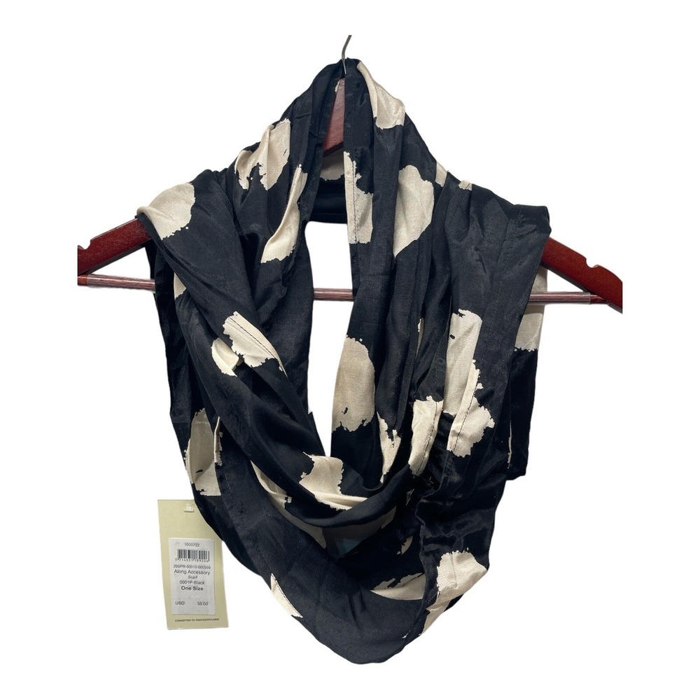 Masai Women's Scarf Black White One Size MSRP $38
